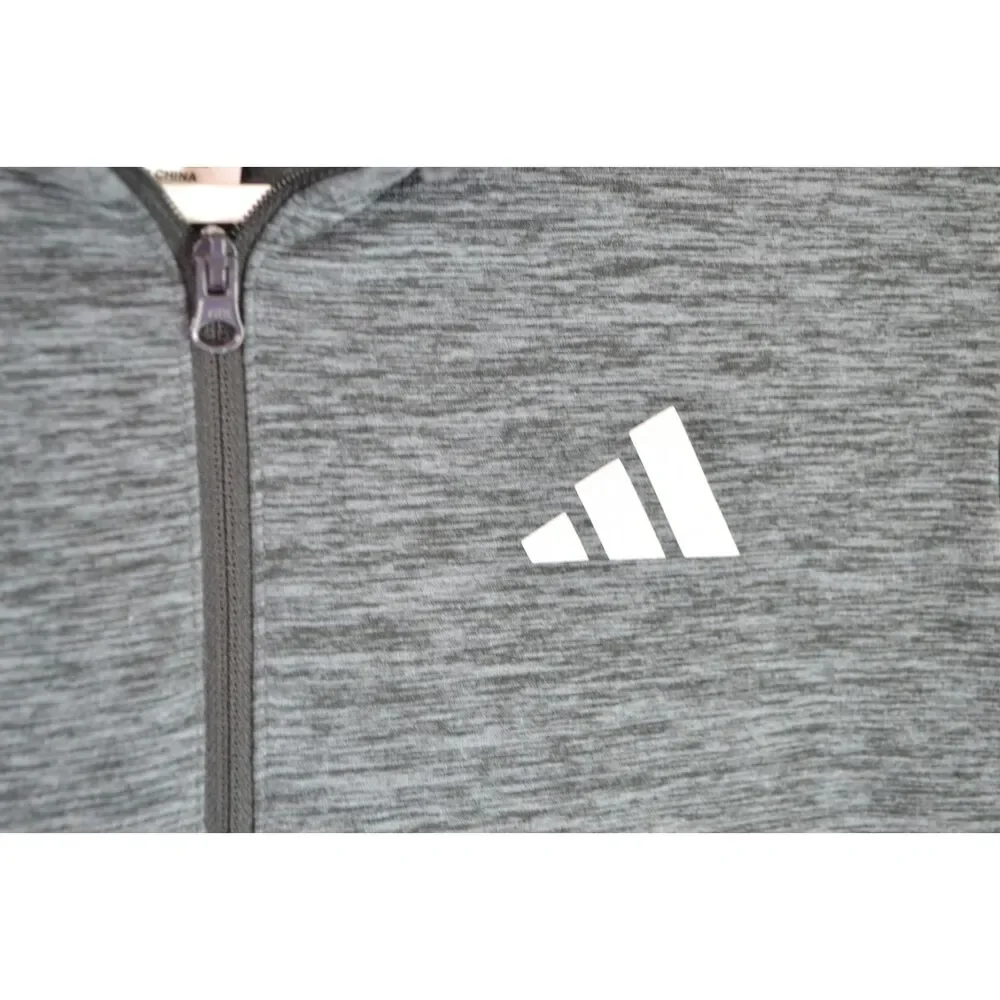 Adidas Boys 10/12 (M) All Sport Gray Heather Quarter Zip Pullover Shirt